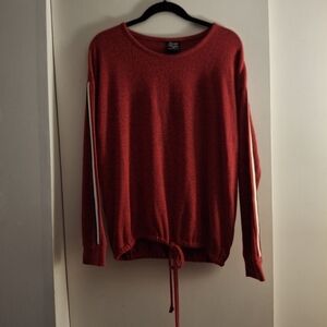 Knapp Studio Women's Red Sweater with Stripe Detail